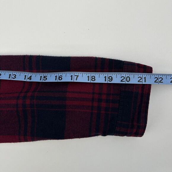 J Crew Crewcuts Boys Sz 14 Flannel Sherpa Lined Jacket Plaid Shacket Navy Red - Picture 9 of 13